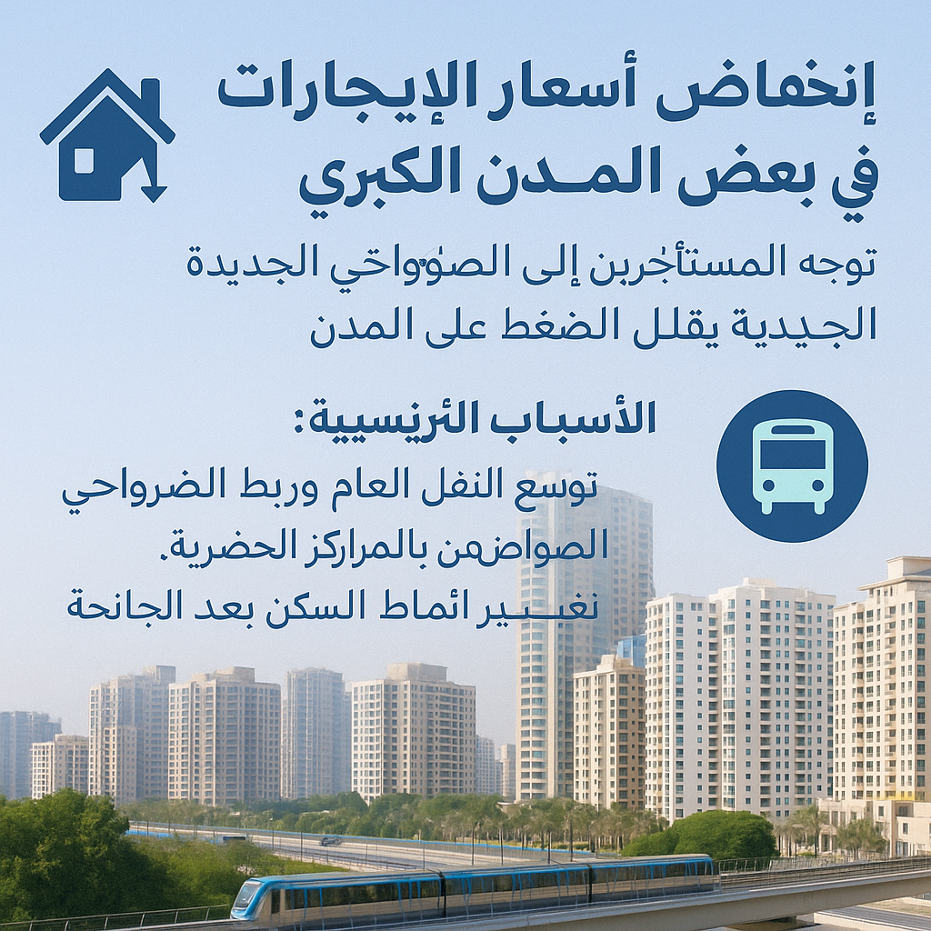 انخفاض أسعار الإيجارات في بعض المدن الكبرى