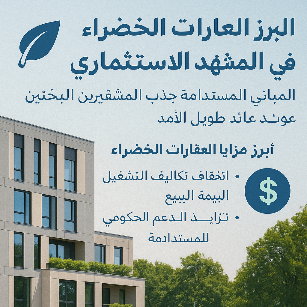 العقارات الخضراء تتصدر المشهد الاستثماري