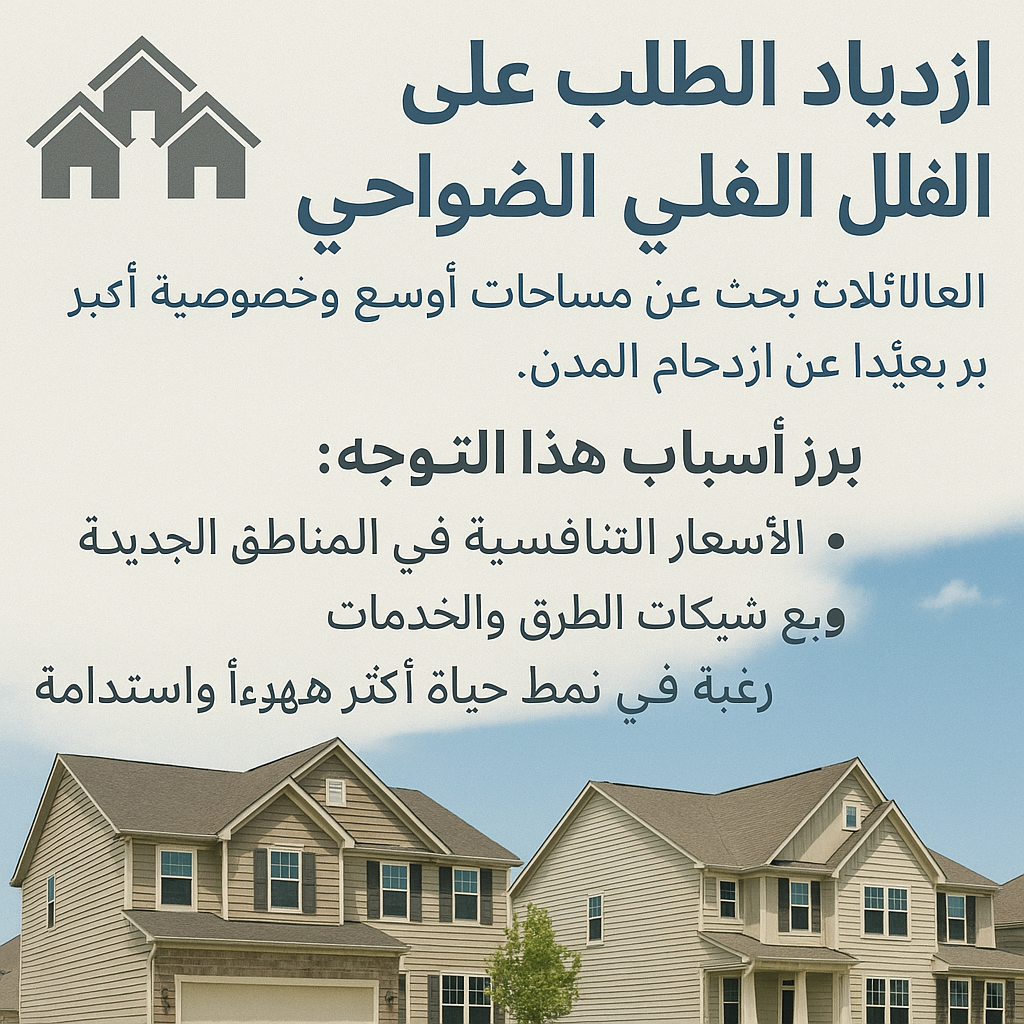 🏘️ 1. ازدياد الطلب على الفلل العائلية في الضواحي